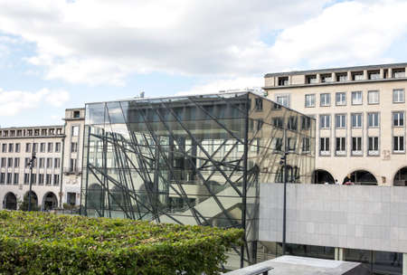 Brussels, BELGIUM : Modern building of Square Brussels Meeting Centre in the historical Kunstberg (Mont des Arts) area of Brussels, Belgiumのeditorial素材