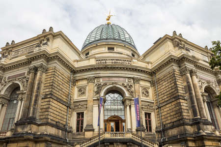 Dresden, Saxony / Germany : View to the rebuilt Dresden Academy of Fine Arts with its glass domeのeditorial素材