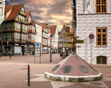 Historic half timbered houses in Celle, Germanyのeditorial素材