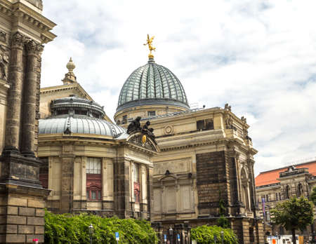 Dresden, Saxony / Germany : View to the rebuilt Dresden Academy of Fine Arts with its glass domeのeditorial素材