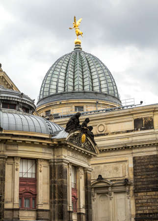 Dresden, Saxony / Germany : View to the rebuilt Dresden Academy of Fine Arts with its glass domeのeditorial素材