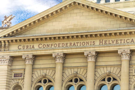 Bern, Switzerland -The Parliament Building in Bern, Switzerland. Seat of the Swiss Parliament. The Swiss federal government headquarters. The National Councilのeditorial素材