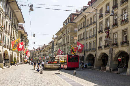 BERN, SWITZERLAND -  view of old town of Bern city, unesco world heritage site, It is a popular...