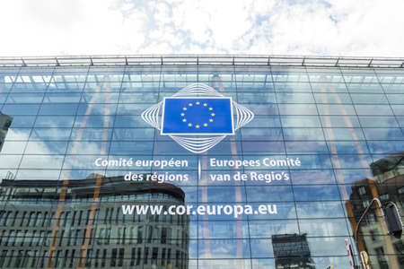 Brussels, BELGIUM - European Parliament building in Brussels, Belgiumの写真素材