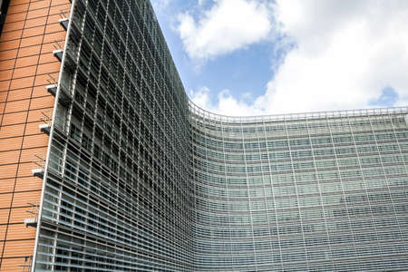 Brussels, BELGIUM: European Commission Headquarters building in Brussels, Belgium, Europeの写真素材