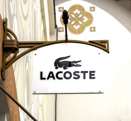 INGOLSTADT: The logo of the brand "Lacoste"のeditorial素材