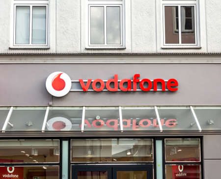Ingolstadt, GERMANY : Logo of Vodafone - Vodafone is a British multinational telecommunications...