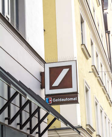 Ingolstadt, GERMANY : DEUTSCHE Bank logo on Germany. Deutsche Bank AG is a German global banking and...