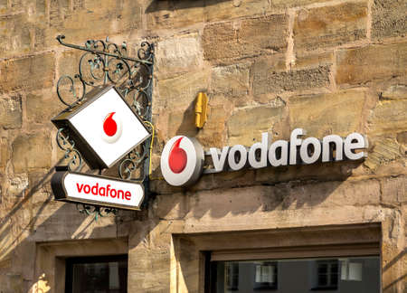 Lauf, Bayern, GERMANY : Logo of Vodafone - Vodafone is a British multinational telecommunications...