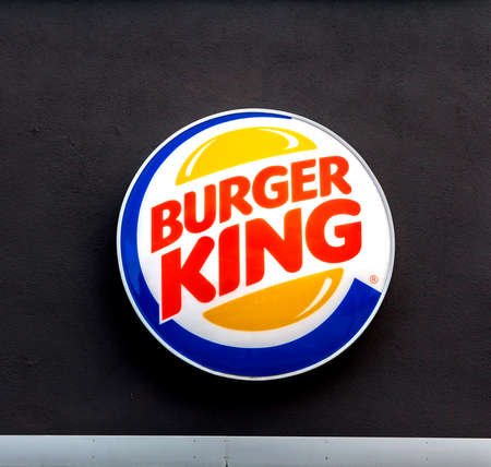 Burger King restaurant exterior. Burger King is chain of hamburger fast food restaurants headquartered the United States.のeditorial素材