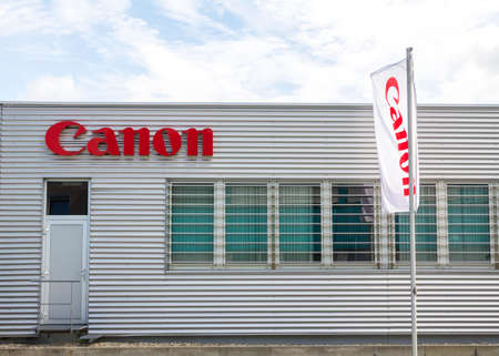 Nurnberg, Germany : Canon shop. That is a Japanese multinational corporation manufacturing imaging and optical products, including cameras, camcorders, photocopiers, computer printersのeditorial素材