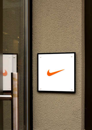 Ingolstadt : Nike logo sign on AUGUST 19, 2017 in GERMANY Nike Inc. is an American multinational...
