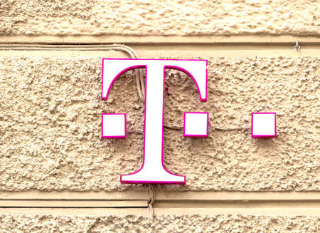 Ingolstadt, GERMANY : Emblem T-Mobile. T-Mobile International AG is a holding company for Deutsche...