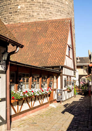 Nurnberg, GERMANY - JULY 7, 2018: Handwerkerhof (Artisan Courtyard) in Nuremberg, Germany. Handwerkerhof is a group of local traditional craft shops.のeditorial素材