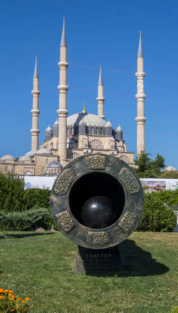 Vintage Canon in front of Selimiye Mosque. The UNESCO World Heritage Site Of The Selimiye Mosque,...