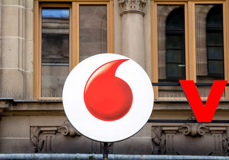 FURTH, GERMANY: Logo of Vodafone - Vodafone is a British multinational telecommunications company...