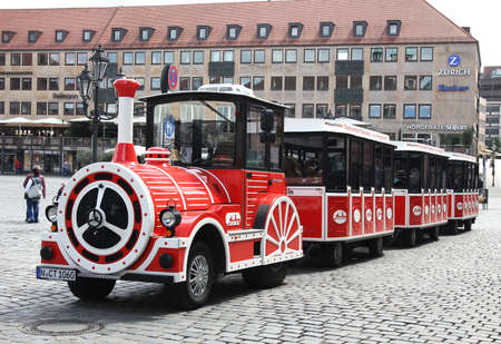 Nurnberg, Germany : The train for tourists in Alt Stadt (Old Town) of Nurnberg, Bavaria, Germanyのeditorial素材