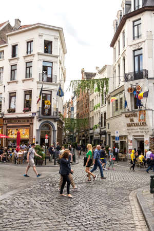 Brussels, BELGIUM - July 7, 2019: Brussels city center, Brussels Capital Regionのeditorial素材