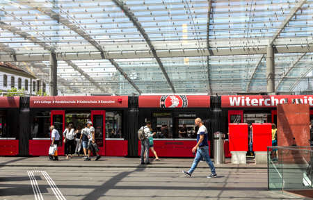 BERN, SWITZERLAND -  the main train station in Swiss capital Bern