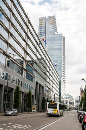 Brussels, BELGIUM : Brussel streets. Shops, offices, living buildings and popular tourist attractions. The boulevards of the city are full of sights worth seeing when visiting.のeditorial素材
