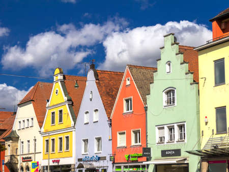 Neumarkt in der Oberpfalz: Beautiful view of the historic town of Neumarkt in der Oberpfalz on a sunny day with blue sky and clouds in summer, Franconia, Bavariのeditorial素材
