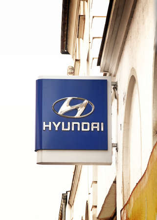 Nurnberg, Germany: Hyundai dealership logo. Hyundai Motor Company a South Korean automotive...