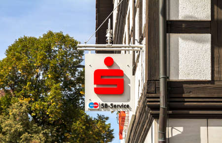 Feucht, Germany : Sparkasse, a German savings bank, brand logo.のeditorial素材