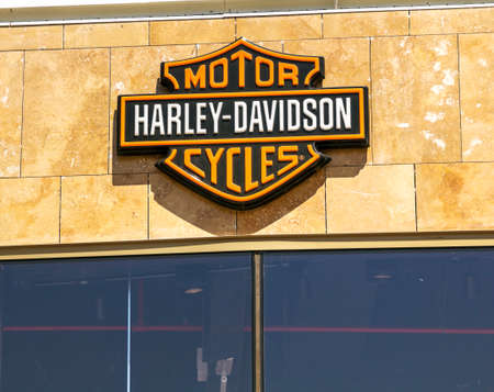 Izmir, Turkey: Harley-Davidson sign and logo. Harley-Davidson, Inc. is an American motorcycle...