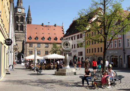 Scenic view of the Old Town architecture of Ansbach, Bavaria, Germany