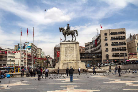 ANKARA, TURKEY : Statue of Ataturk, the founder of modern Turkey, Ulus, Ankaraのeditorial素材