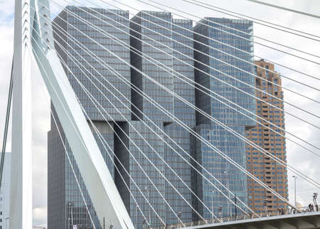 ROTTERDAM, NETHERLANDS - May 9, 19: De Rotterdam is a buidling on the Wilhelminapier in Rotterdam designed by architect Rem Koolhaas.のeditorial素材