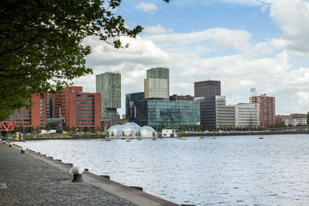ROTTERDAM, NETHERLANDS - May 9, 2019: Rotterdam city in Netherlands in South Holland, this city is major logistic and economic centre, Europe's largest portのeditorial素材