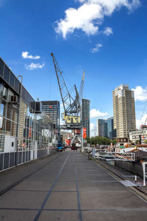 ROTTERDAM, NETHERLANDS - May 9, 19: Maritime Museum in Historical Leuvehaven, Rotterdam's oldest sea...