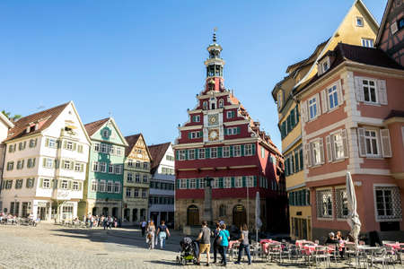 Esslingen, GERMANY: City hall and city hall square in Esslingen am Neckar, Germanyのeditorial素材