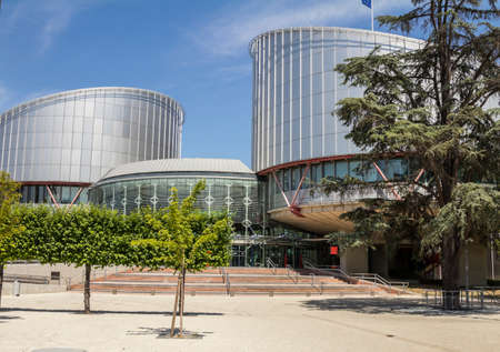 The European Court of Human Rights Building in Strasbourg, France - an international court established by the European Convention on Human Rights.のeditorial素材