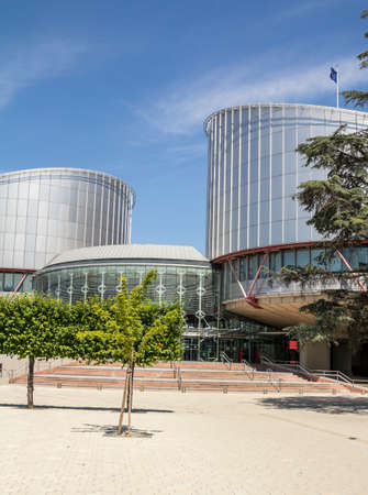 The European Court of Human Rights Building in Strasbourg, France - an international court established by the European Convention on Human Rights.のeditorial素材