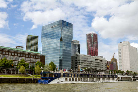 ROTTERDAM, NETHERLANDS - May 9, 19: Commercial skyscrapers in the business district of Rotterdam, Netherlandsのeditorial素材
