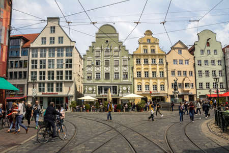 Augsburg, Germany - May, 2019: Marketplace of Augsburg. Augsburg is the third-largest city in Bavariaのeditorial素材