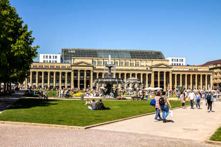 STUTTGART, GERMANY - Apr 20, 2019: Street view in Old Town of Stuttgart, Germanyのeditorial素材
