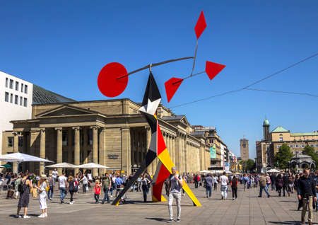STUTTGART, GERMANY - Apr 20, 2019: Street view in Old Town of Stuttgart, Germanyのeditorial素材