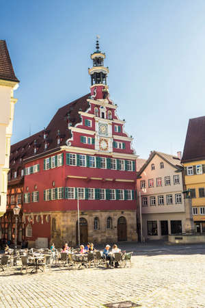 Esslingen, GERMANY - Apr 20, 2019: view of medieval town Esslingen am Neckar in Germanyのeditorial素材