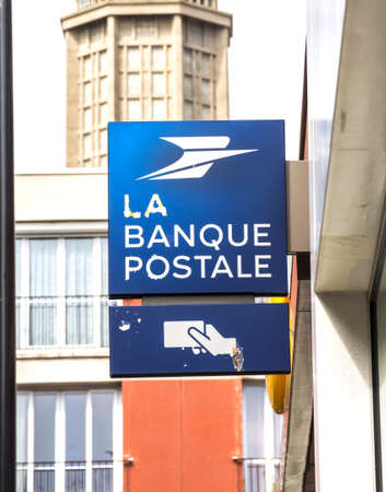 Le Havre, France : La Banque Postale signboard. La Banque postale is a French bank, created on 1 January 2006 as a subsidiary of La Poste, the national postal serviceのeditorial素材