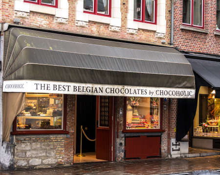 Bruges, Belgium : Godiva Chocolate Store, Godiva Chocolatier is a manufacturer of fine chocolates and related products, founded in Belgium in 1926のeditorial素材