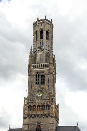 Belfry in the Historic Centre of Bruges, Belgium.の写真素材