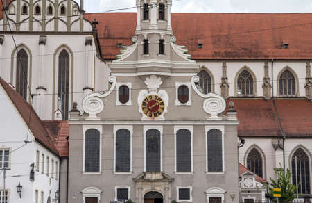 Augsburg, Germany , Famous Evangelisch Saint Ulrich church in Augsburg Germanyの写真素材