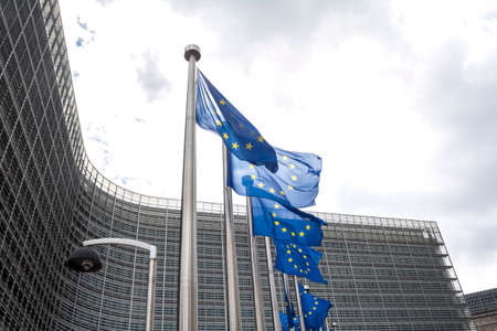 Brussels, BELGIUM : European Commission Headquarters building in Brussels, Belgium, Europeのeditorial素材