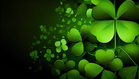 St. Patrick's Day background with clover leaves.の素材