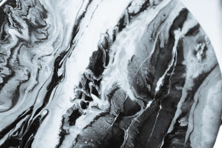 Epoxy resin artwork: poured stripes techniqueの写真素材