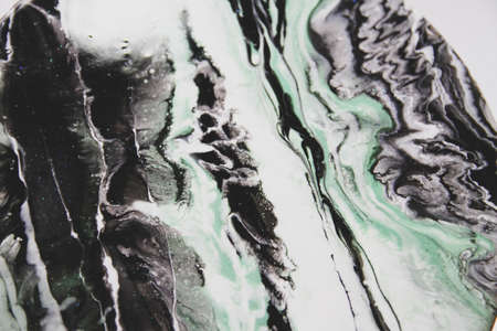 Macro photo of abctract green and black resin artの写真素材