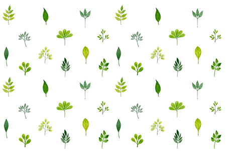 Pattern made of watercolor leaves.